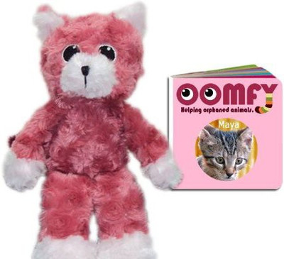 

Oomfy Corp. Ba Bobcat Rose Plush And Board Book - 11 inch(Pink)