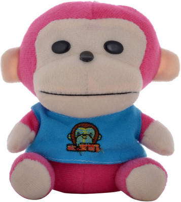 

Twisha Monkey With T Shirt Hanging - 6 inch(Pink)