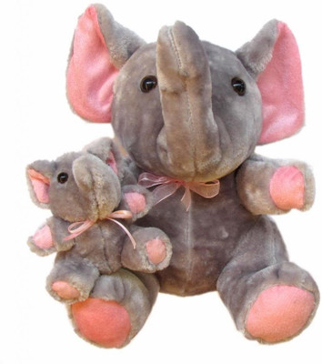 

Tickles Mother Elephant with Baby - 10 inch(Grey)