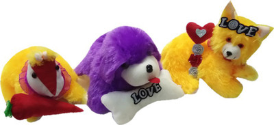 

Aparshi Combo pack of Cat, Dog and Rabbit stuffed soft toy - 30 cm(Multicolor)