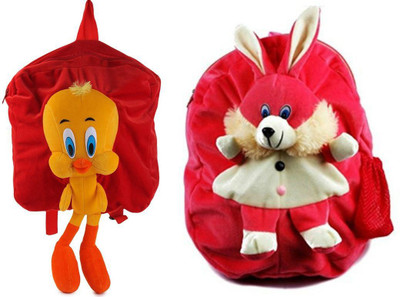 

MGP Creation Premium Tweety (Red) & Dark Pink Rabbit Kids School Bag - 14 inch(Multicolor)
