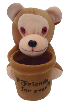 

Aparshi monkey stuffed toy pen holder - 18 cm(Brown)