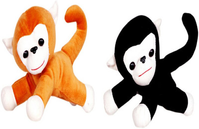 

Riya Enterprises Couple Monkey - 15 cm(Brown, Black)
