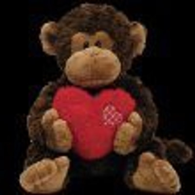 

ty Classic Hartwell Monkey Holding Heart Plush(Brown)