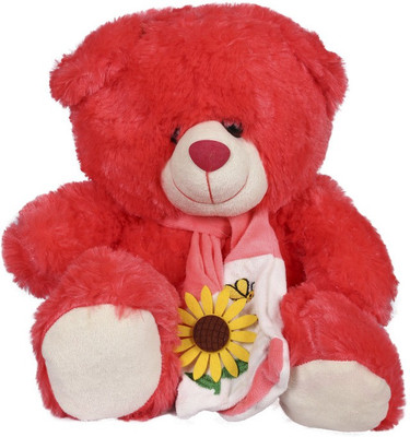 

ESHTYLE Innocent Fur Muffler Teddy Bear Red 40 Cm - 25 cm(Red)