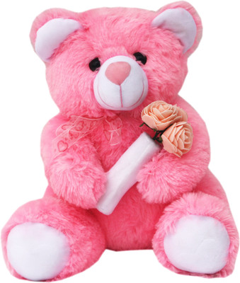 

Amardeep Pinkie Teddy With Flowers - 40 cm(Pink)