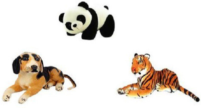 

Yakeen Cute Panda,Hm Dog & Brown Tiger Soft Toys Combo Pack of 3 - 32 cm(Multicolour)