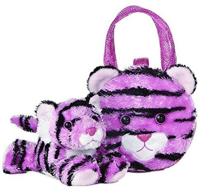 

Aurora World 32694 Fancy Pals Pink Tiger Plush Pet Carrier - 15 inch(Purple)