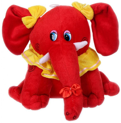 

Tickles Elephant With Muffler - 23 cm(Red)