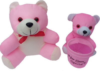 

Aparshi Set of 24 cm teddy with 18 cm teddy pen holder - 24 cm(Multicolor)