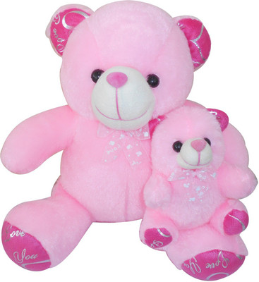 

Saugat Traders Mother Child Teddy - 33 cm(Pink, White)