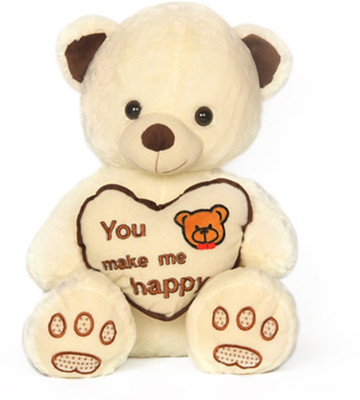 

V Golly Jolly Nx Ivory Teddy Wid Heart (8-9b) - 45 cm(Maroon)
