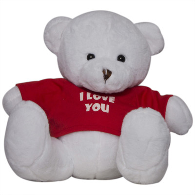 

Twisha Bear With T Shirt I Love You White Large - 20 cm(Multicolor)