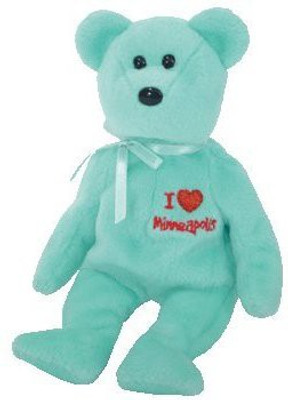 

ty Beanie Babies / Ba "Minneapolis" (I Love Minneapolis) Bear(Blue)