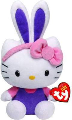 

TY Beanie Babies Hello KitWith Purple Ears Plush(White)