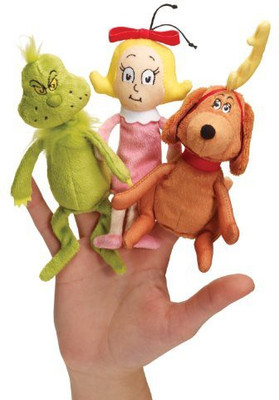 Dr. Seuss Manhattan The Grinch Finger Puppet Set(Green)