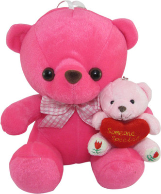 

Tickles Teddy With Kid227 - 21 cm(Pink)