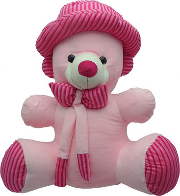 

Art N Hub CHECK Printed Cap Teddy (H-84cm) - 84 cm(Pink)