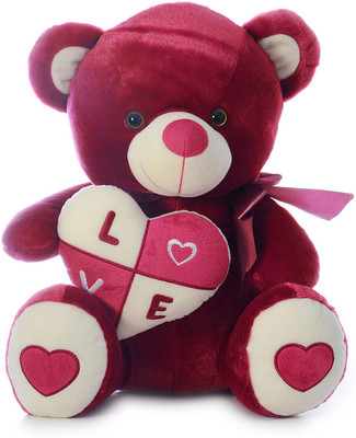 

Dimpy Stuff Bear W/Heart in Sitting 42Cm - 42 cm(Red Rose)