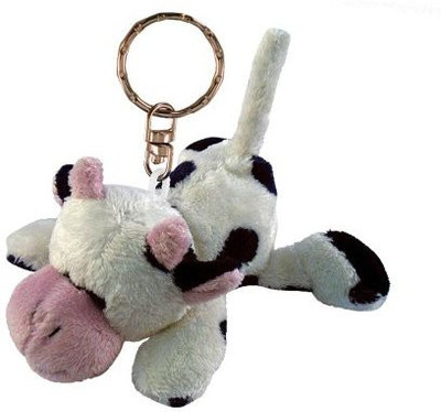 

Puzzled Cow Plush Keychain(White)