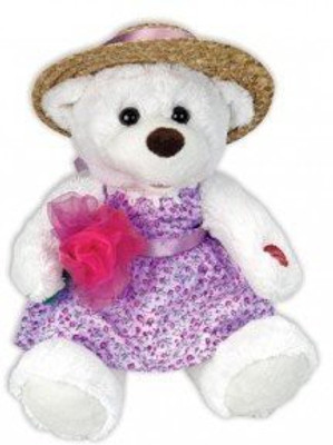 

Chantilly Lane 11" Kay Bear With Flowers Sings "To Know You Is To Love You"(White)