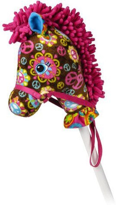 

Mary Meyer Print Pizzazz Peace Pony Stick Horse 33" Plush - 5 inch(Pink)