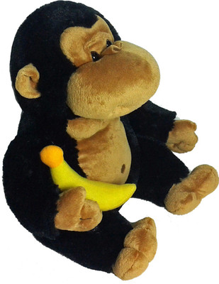 

Soft Buddies Monkey With Banana - 15 inch(Black)