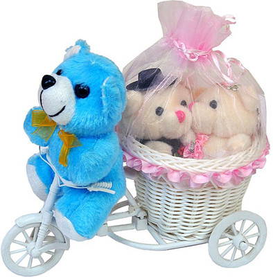 

Pingaksh Crafty Collection Love Couple teddy bear on a long drive on bicycle - 7 inch(White)