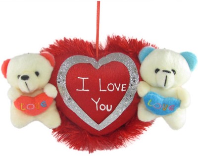 Tickles I Love You Hanging Couple Teddy  - 13 cm(Red)