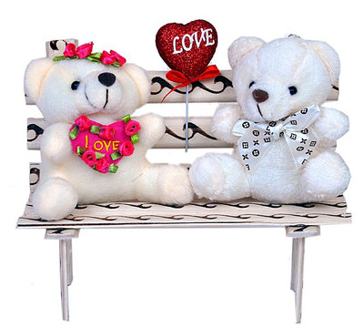 

Pingaksh Crafty Collection Love Teddy Couple on a Love Date - 6.5 inch(Multicolor)