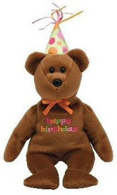 

ty Happy Birthday Bear Beanie Ba Happy Birthday The Bear - 2 inch(Brown)