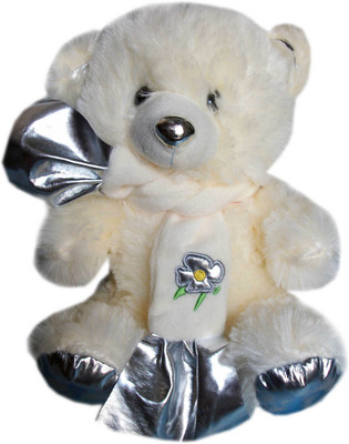 

Vidya Ventures Imported Muffler Teddy-20cm - 20 cm(White, Silver), Silver;white