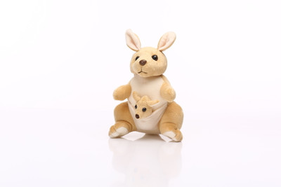 

ESHTYLE Kangaroo with Baby in Pouch Creamish Brown Soft Toy - 10.8 Inch(Brown)