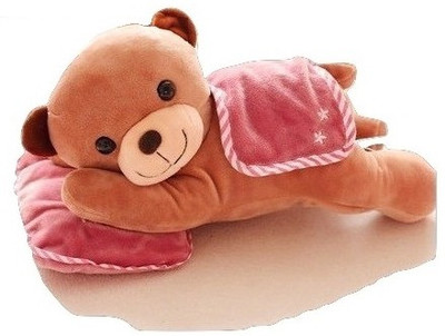

ShopinBag Small Lying Pillow Monkey, Dog, Teddy Cute Soft & Plush toy as Gift - 30 cm(Scarlet)