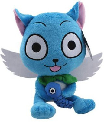 

Fairy Tail Blue Happy Cat 10" Plush Doll Natsu Friend Great Gift - 8 inch(Blue)
