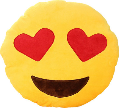 

Grab A Deal Smiley Love Emoticon Cushion with Heart Eyes - 12 inch(Yellow)