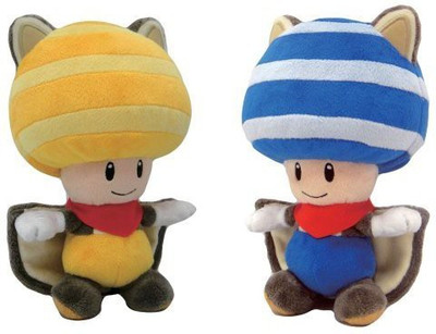 

Little Leaf Buddy Mario Plush Doll Set of 2 - Flying Squirrel Blue Toad & Yellow Toad - 36 inch(Multicolor331)