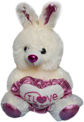 

Vidya Ventures Imported Rabbit Teddy - 30 cm(White, Pink), Pink;white