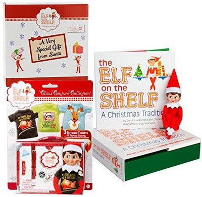 

The Elf on the Shelf Blue Eyed Girl with Official 3pc T-Shirt Outfit Collection - Direct From North Pole in Limited Edition Santa Gift Box - 20 inch(Multicolor)