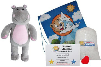 

Stuffems Toy Shop Make Your Own Animal "Happy The Hippo" No Sew Kit - 6 inch(Grey)