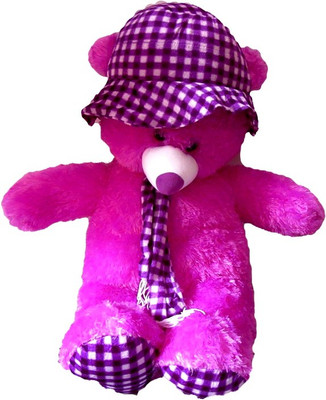 

soniya Enterprises teddy bear with cap - 80 cm(Purple)