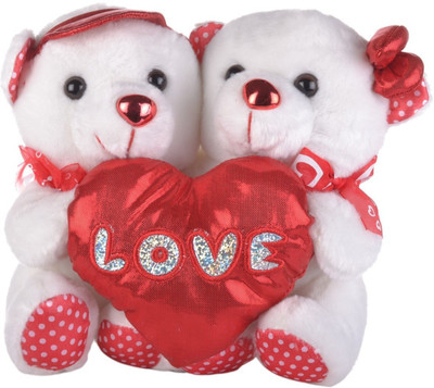 

Twisha Couple Bear with Heart - 10 inch(White, Red), Red;white
