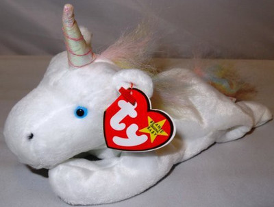 ty Beanie Ba Mystic The Unicorn [ Rainbow Mane ] - 8 inch(White)