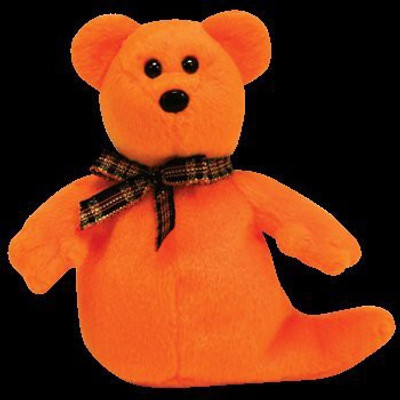 

ty Halloweenie Beanie Ba Haunted The Ghost Bear - 6 inch(Orange)