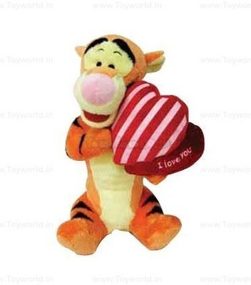 

Disney Tiger with Striped heart-Soft Boa - 8 inch(Bright Orange, Red, White)