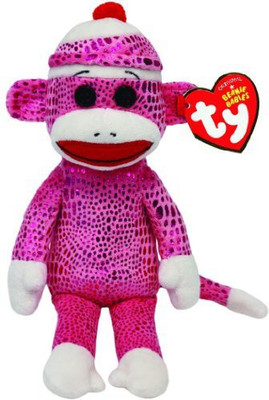 

TY Beanie Babies Sock Monkey Pink Sparkle Plush(Pink)