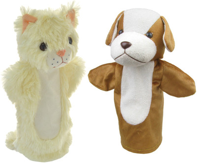 

Cuddly Toys Hand Puppets Collection- Dog & Cat - 11.8 Inch(Multicolor)