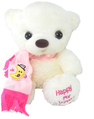 

Tickles Charming Muffler Teddy - 28 cm(White)
