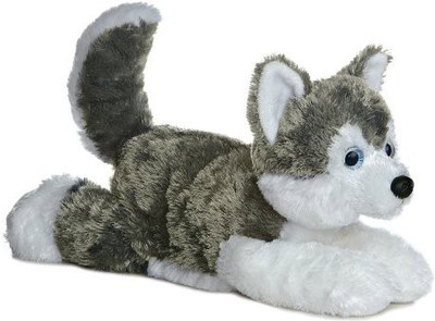 

Aurora World Shadow (Siberian Husky) 12'' Plush Dog Flopsie Series(Brown)