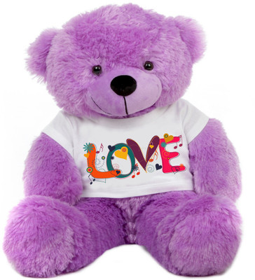 

Grab A Deal Big Teddy Bear wearing a Beautiful Love Design T-shirt - 24 Inch(Purple)